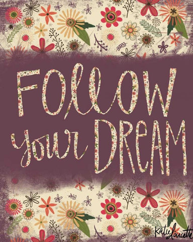 Follow Your Dream Black Ornate Wood Framed Art Print with Double Matting by Doucette, Katie