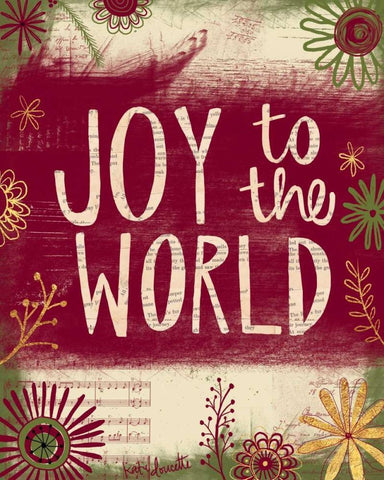 Joy to the World Black Ornate Wood Framed Art Print with Double Matting by Doucette, Katie