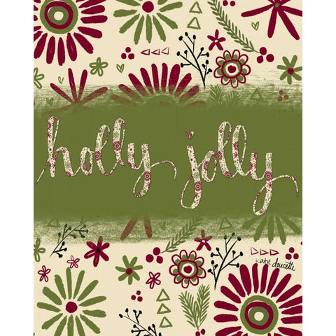 Holly Jolly White Modern Wood Framed Art Print by Doucette, Katie