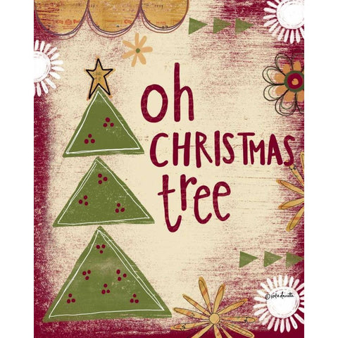 Oh Christmas Tree Black Modern Wood Framed Art Print with Double Matting by Doucette, Katie