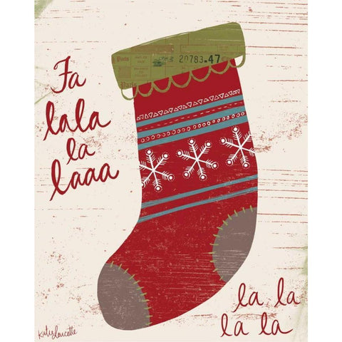 Fa La La La La White Modern Wood Framed Art Print by Doucette, Katie