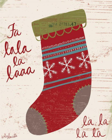 Fa La La La La White Modern Wood Framed Art Print with Double Matting by Doucette, Katie