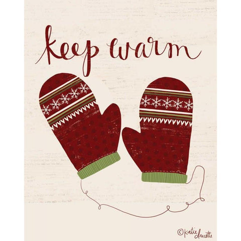 Keep Warm Black Modern Wood Framed Art Print with Double Matting by Doucette, Katie