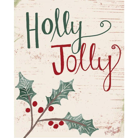 Holly Jolly Black Modern Wood Framed Art Print with Double Matting by Doucette, Katie