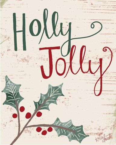 Holly Jolly White Modern Wood Framed Art Print with Double Matting by Doucette, Katie