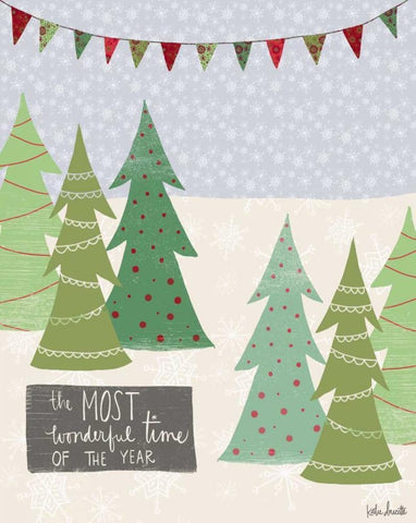 Most Wonderful Time of the Year White Modern Wood Framed Art Print with Double Matting by Doucette, Katie