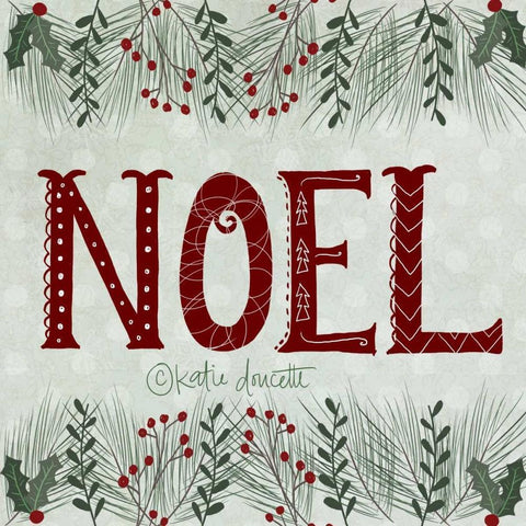 Noel II Black Ornate Wood Framed Art Print with Double Matting by Doucette, Katie