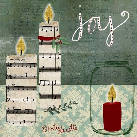 Candles Black Modern Wood Framed Art Print with Double Matting by Doucette, Katie