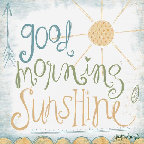 Good Morning Sunshine White Modern Wood Framed Art Print by Doucette, Katie