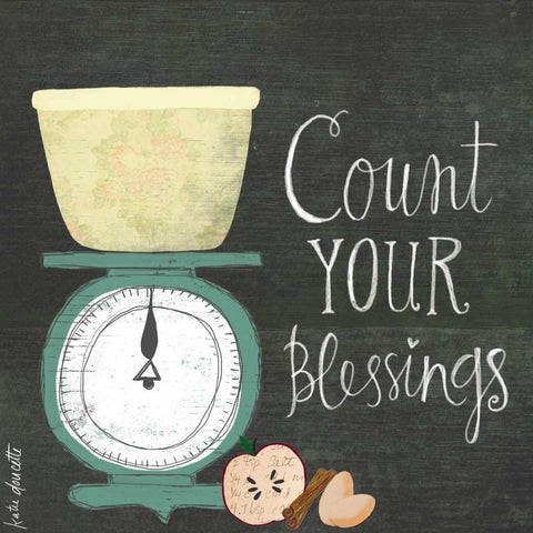 Count Your Blessings White Modern Wood Framed Art Print by Doucette, Katie