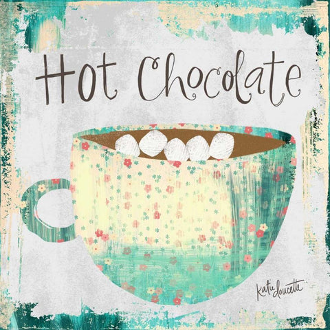 Hot Chocolate White Modern Wood Framed Art Print by Doucette, Katie