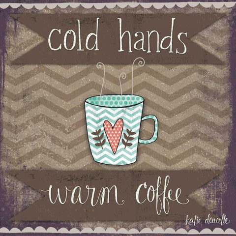 Cold Hands, Warm Coffee Black Modern Wood Framed Art Print with Double Matting by Doucette, Katie