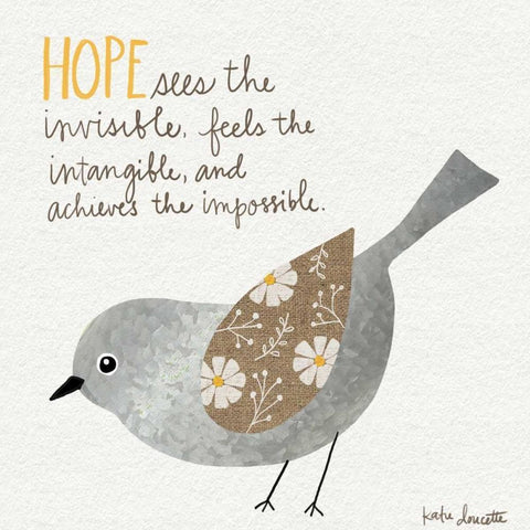 Hope Metal Bird Black Modern Wood Framed Art Print by Doucette, Katie