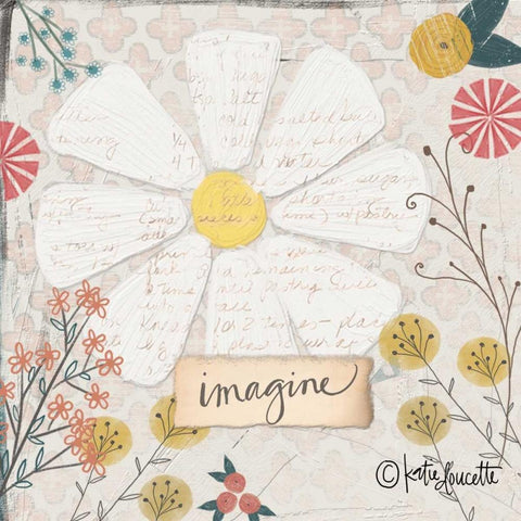 Imagine Daisy White Modern Wood Framed Art Print by Doucette, Katie