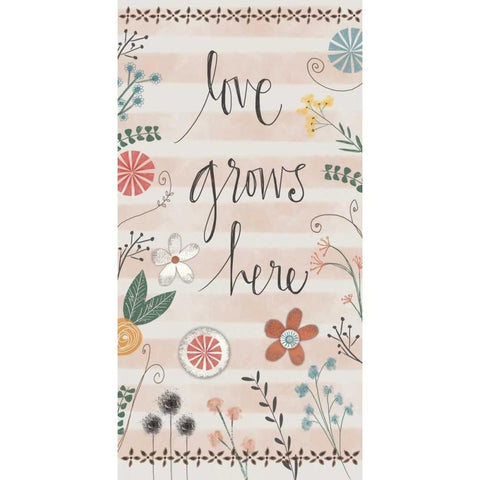 Love Grows here Black Modern Wood Framed Art Print with Double Matting by Doucette, Katie