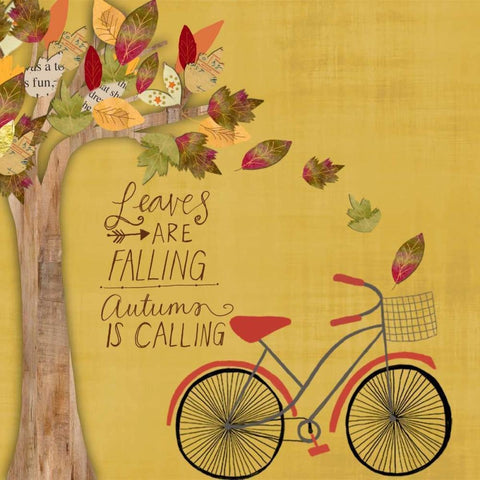 Leaves are Falling Black Modern Wood Framed Art Print with Double Matting by Doucette, Katie