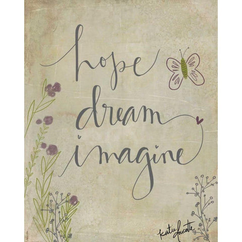 Hope, Dream, Imagine Black Modern Wood Framed Art Print by Doucette, Katie