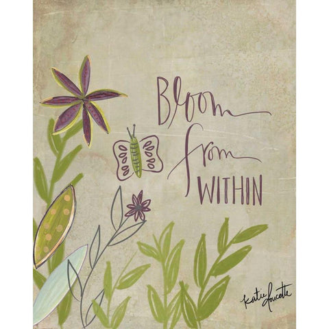 Bloom from Within Black Modern Wood Framed Art Print with Double Matting by Doucette, Katie