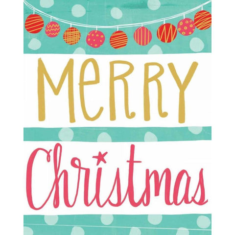 Merry Christmas Black Modern Wood Framed Art Print by Doucette, Katie