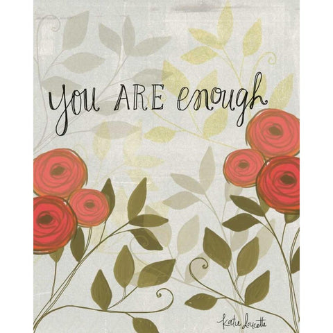 You Are Enough Gold Ornate Wood Framed Art Print with Double Matting by Doucette, Katie