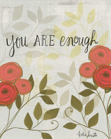 You Are Enough Black Ornate Wood Framed Art Print with Double Matting by Doucette, Katie