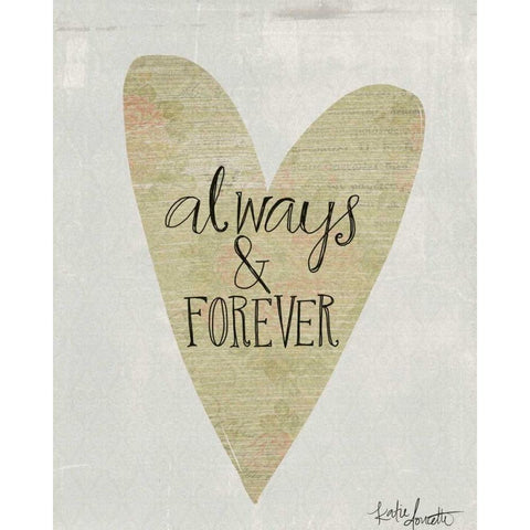 Always and Forever Gold Ornate Wood Framed Art Print with Double Matting by Doucette, Katie