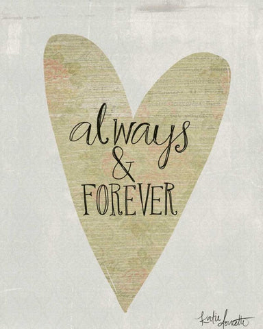 Always and Forever Black Ornate Wood Framed Art Print with Double Matting by Doucette, Katie