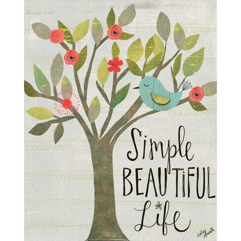 Simple, Beautiful, Life White Modern Wood Framed Art Print by Doucette, Katie