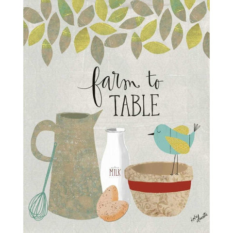 Farm to Table White Modern Wood Framed Art Print by Doucette, Katie