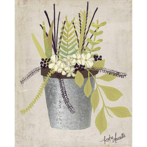 Flower Pot White Modern Wood Framed Art Print by Doucette, Katie