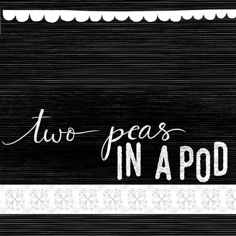 Two Peas in a Pod Black Modern Wood Framed Art Print with Double Matting by Doucette, Katie