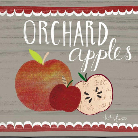 Orchard Apples White Modern Wood Framed Art Print by Doucette, Katie