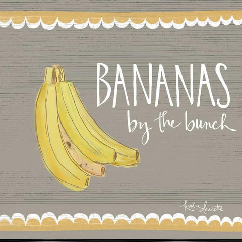 Bananas by the Bunch Black Ornate Wood Framed Art Print with Double Matting by Doucette, Katie