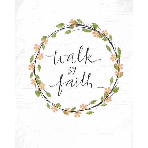 Walk by Faith Gold Ornate Wood Framed Art Print with Double Matting by Doucette, Katie