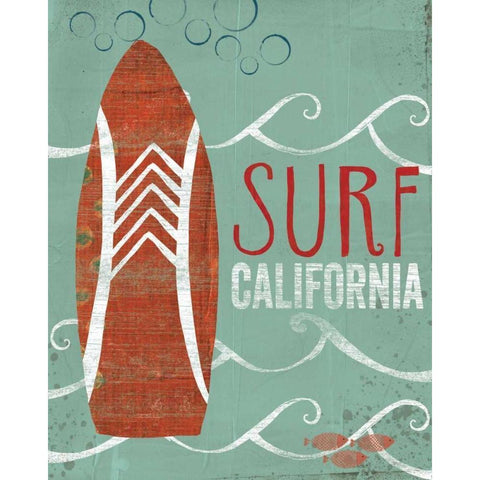 Surf Black Modern Wood Framed Art Print with Double Matting by Doucette, Katie