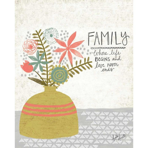 Family White Modern Wood Framed Art Print by Doucette, Katie