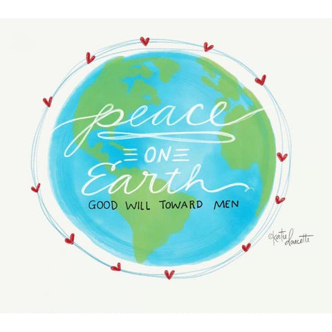 Peace on Earth Black Modern Wood Framed Art Print with Double Matting by Doucette, Katie