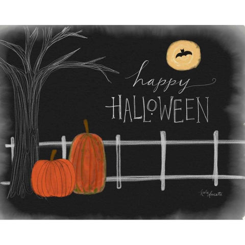 Halloween Scene White Modern Wood Framed Art Print by Doucette, Katie