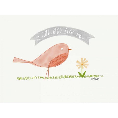 Little Bird Black Modern Wood Framed Art Print with Double Matting by Doucette, Katie