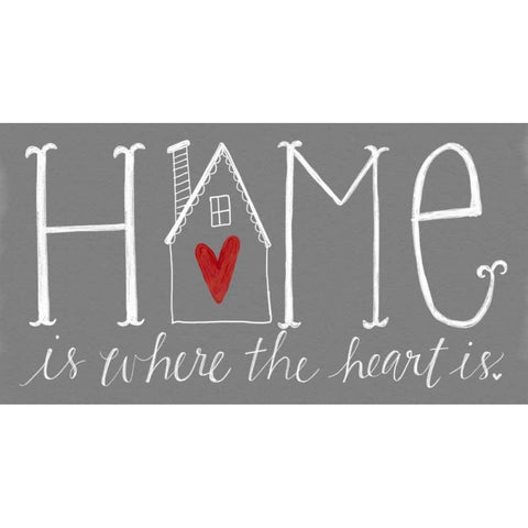 Home is Where the Heart Is Black Modern Wood Framed Art Print with Double Matting by Doucette, Katie