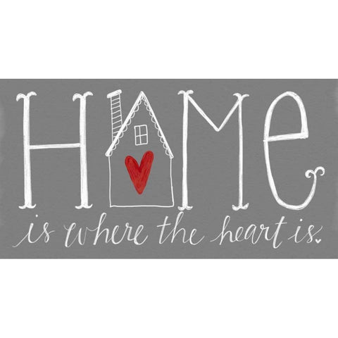 Home is Where the Heart Is Black Modern Wood Framed Art Print by Doucette, Katie
