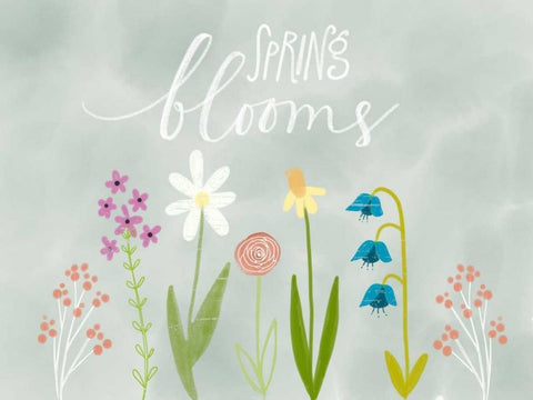 Spring Blooms Black Ornate Wood Framed Art Print with Double Matting by Doucette, Katie