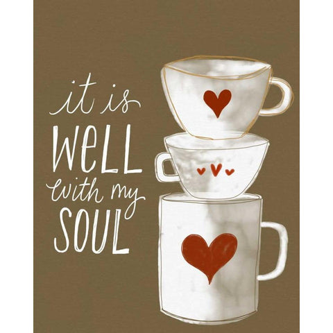 It Is Well Gold Ornate Wood Framed Art Print with Double Matting by Doucette, Katie