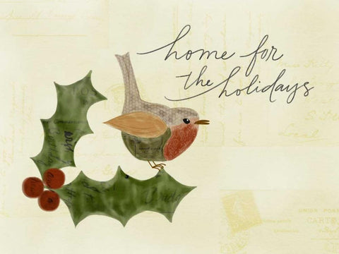 Home for the Holidays White Modern Wood Framed Art Print with Double Matting by Doucette, Katie