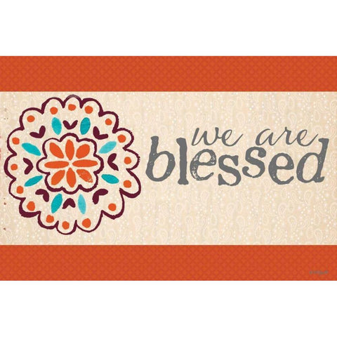 We Are Blessed Gold Ornate Wood Framed Art Print with Double Matting by Doucette, Katie