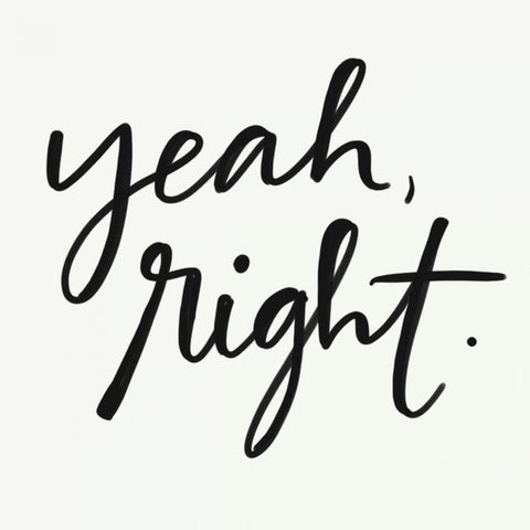 Yeah Right White Modern Wood Framed Art Print by Doucette, Katie