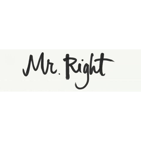 Mr. Right Black Modern Wood Framed Art Print by Doucette, Katie