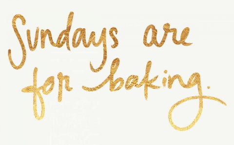 Sundays are for Baking White Modern Wood Framed Art Print with Double Matting by Doucette, Katie