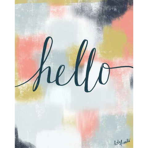 Hello White Modern Wood Framed Art Print by Doucette, Katie