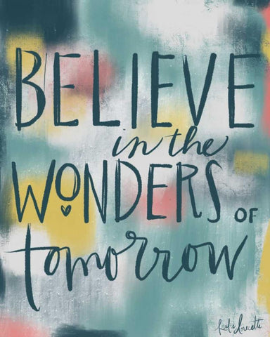 Believe in the Wonders of Tomorrow White Modern Wood Framed Art Print with Double Matting by Doucette, Katie